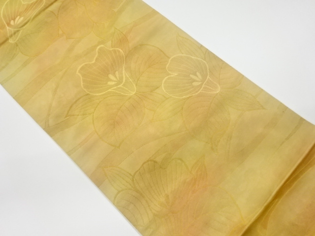 JAPANESE KIMONO / VINTAGE FUKURO OBI / WOVEN FLOWERS